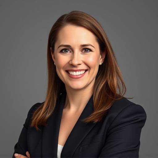 Professional headshot of a business executive, conveying confidence, competence, and approachability, perfect for corporate branding and online presence.